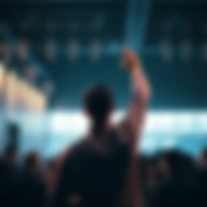 Person Asking for Help A person standing in front of a group, raising a hand to ask for assistance, showing a supportive environment.