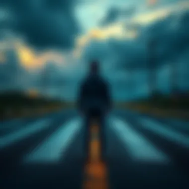 A person looking uncertain at a crossroads, symbolizing the fear of making decisions about risks and opportunities.