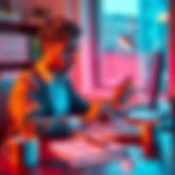 A person sitting at a desk, looking at bills and a calculator to boost their finances