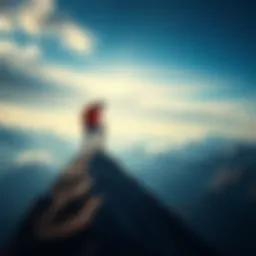 A determined person climbing a mountain, symbolizing the journey to achieve personal dreams