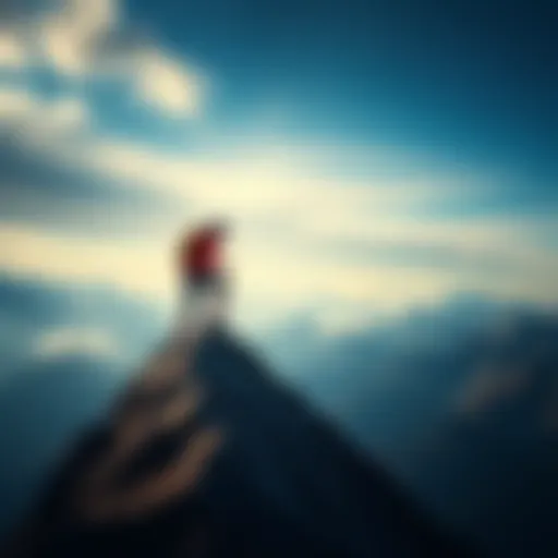 A determined person climbing a mountain, symbolizing the journey to achieve personal dreams