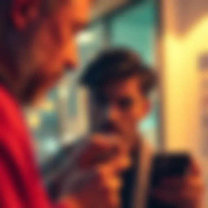 A person looking at a closed account notification on their phone, appearing frustrated and confused.