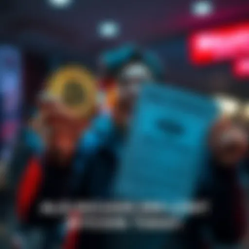 Individual excitedly holding a Bitcoin symbol with a loan approval document, representing a bold investment decision
