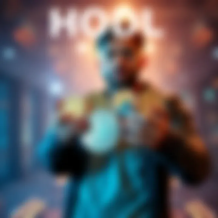 A person confidently holding various cryptocurrency coins, symbolizing the HODL investment strategy.