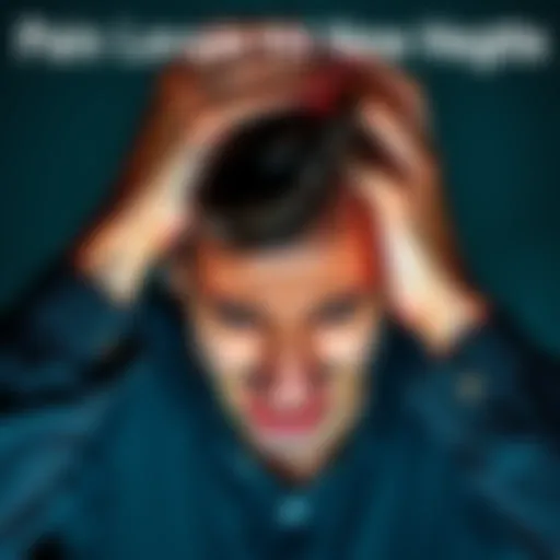 Individual expressing distress from pain, holding their head with a pained expression