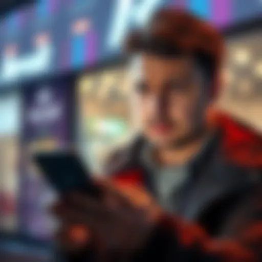 Individual looking worried while checking the Revolut app on their smartphone, expressing concern over account closure in Germany.