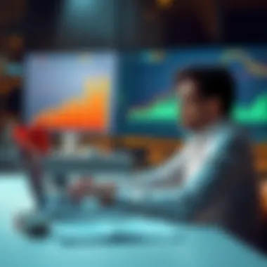 Person Considering Investments A person sits at a table with a cash gift and investment options displayed on a laptop, looking thoughtful about decisions, with charts showing growth in the background.