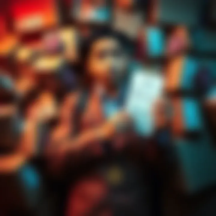 A person is surrounded by multiple packed parcels and badges, looking puzzled while holding a receipt showing a large expense.