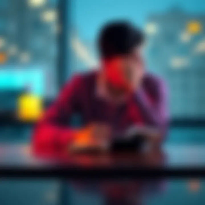 A person sitting at a table with a notebook, deep in thought while considering life choices.