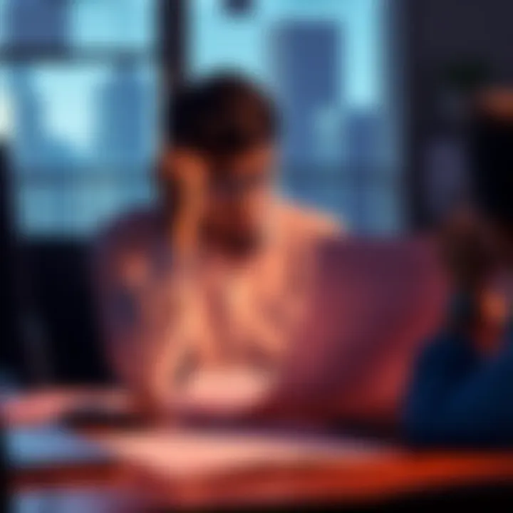 Individual sits at a desk looking stressed while reviewing investment documents, symbolizing the struggle of chasing losses.