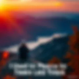 A person sitting on a rock, looking out at a serene landscape during sunset, embodying hope and resilience.