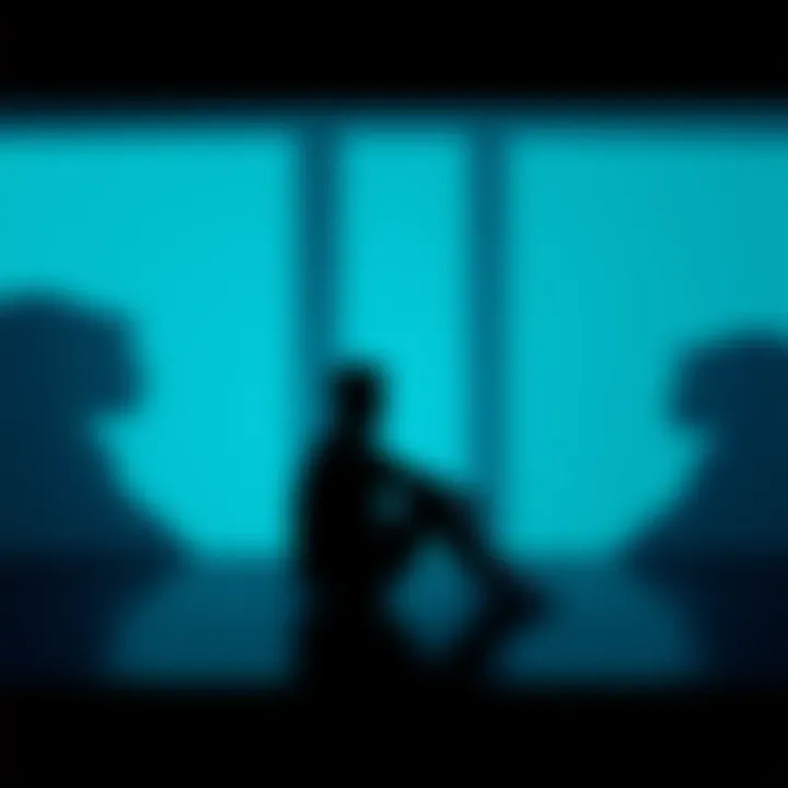 A person sitting alone with a thoughtful expression, surrounded by shadows representing coping challenges, symbolizing the struggle of bluepilled beliefs.
