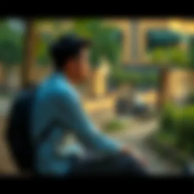 A person sitting quietly, lost in thought, surrounded by nature, symbolizing a moment of deep reflection on a unique life experience.