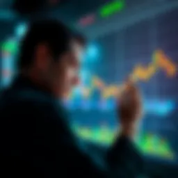 Trader looking disappointed at Bitcoin price chart after selling BTC, reflecting on missed profit just moments before a price surge.