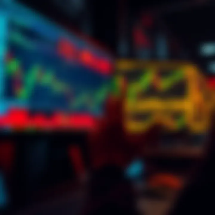 A person looking at a computer screen displaying cryptocurrency charts while contemplating selling their coins