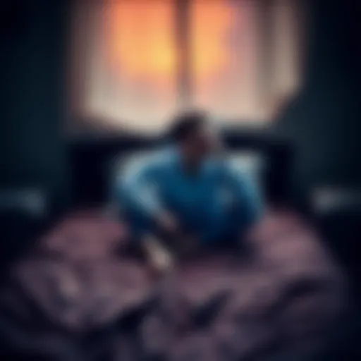 A person sitting on a messy bed with their head in their hands, appearing reflective about their struggles with depression.