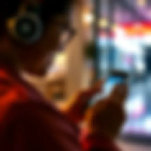 A person using a smartphone to study for a CBT test series, showing study materials on the screen.
