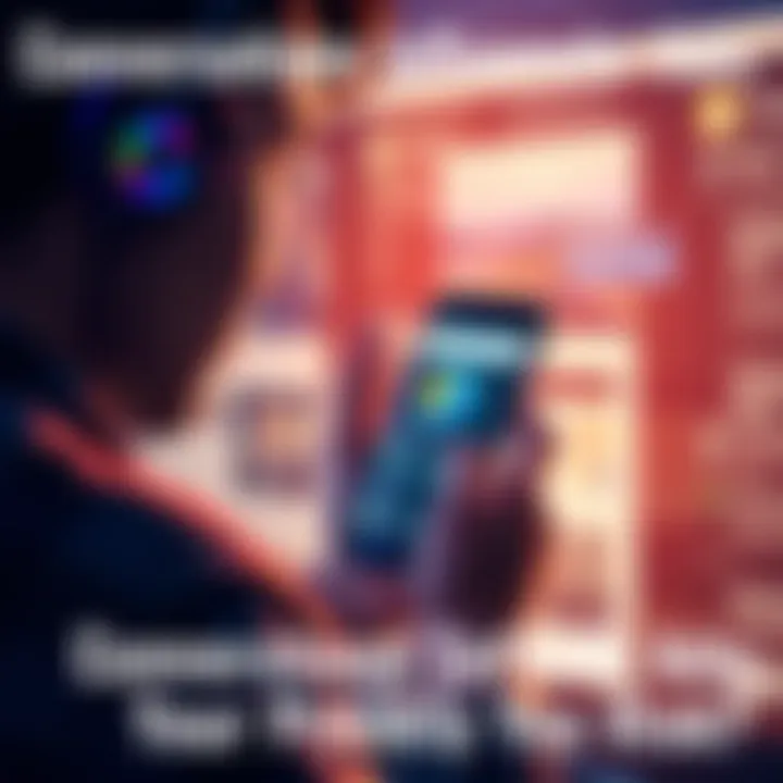 Person talking on phone with ads in background A person holding a smartphone while discussing crypto, with Google ads displayed around them, symbolizing data usage concerns.