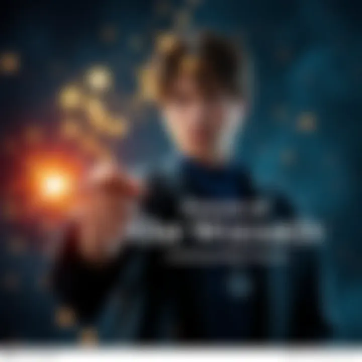 Person with a Wand A person holding a wand with stars and sparkles around, symbolizing magic and potential