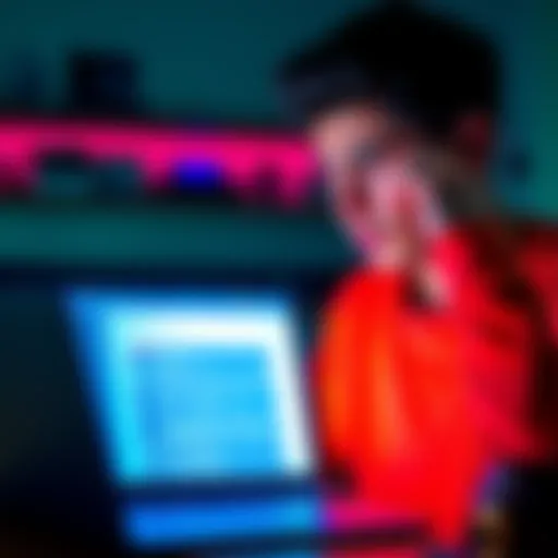 Person worried about Pi transfer A concerned individual looking at a laptop screen showing Pi transfer issues