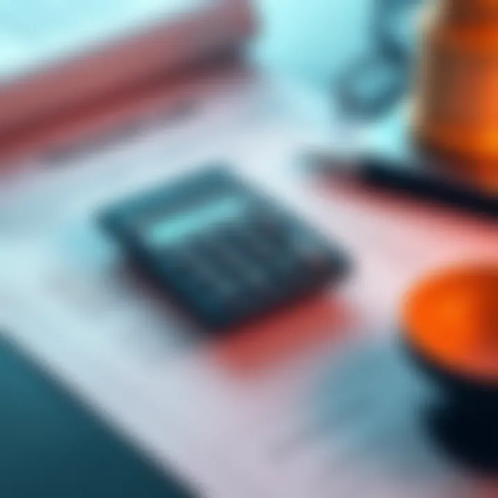 A close-up of personal loan documents and a calculator on a desk, representing financial struggles and payment calculations.