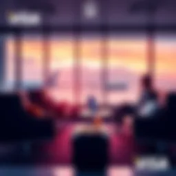 A traveler enjoying exclusive access to an airport lounge with comfortable seating and refreshments