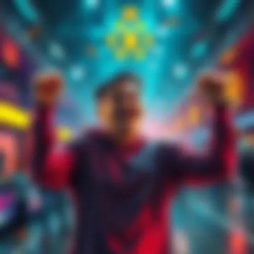 A happy individual celebrating after receiving a large payout from Phantom Wallet, indicating successful transactions.