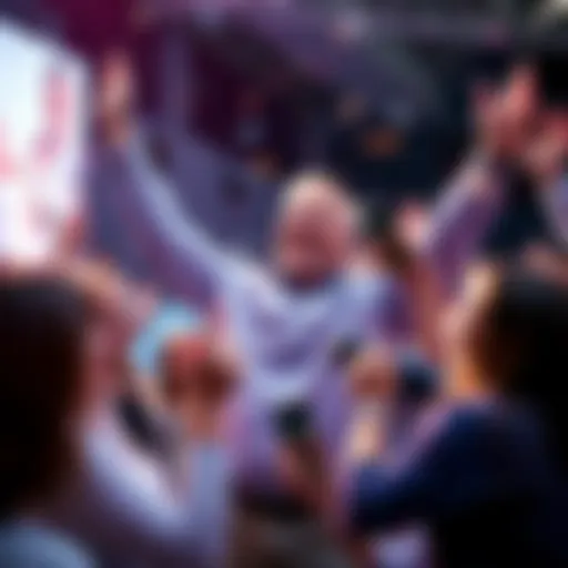 Phil Wojak joyfully celebrating his major accomplishment surrounded by friends and supporters.