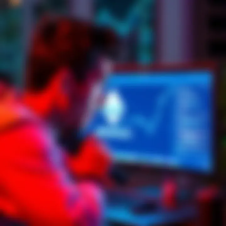 A digital representation of a person looking shocked while viewing their empty Ethereum wallet on a computer screen, symbolizing the loss of funds in a phishing attack.