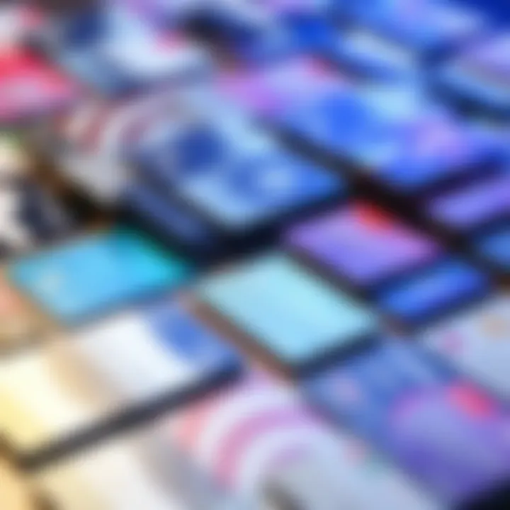 A collection of physical cards including credit and business cards arranged on a flat surface, showcasing different designs and colors.