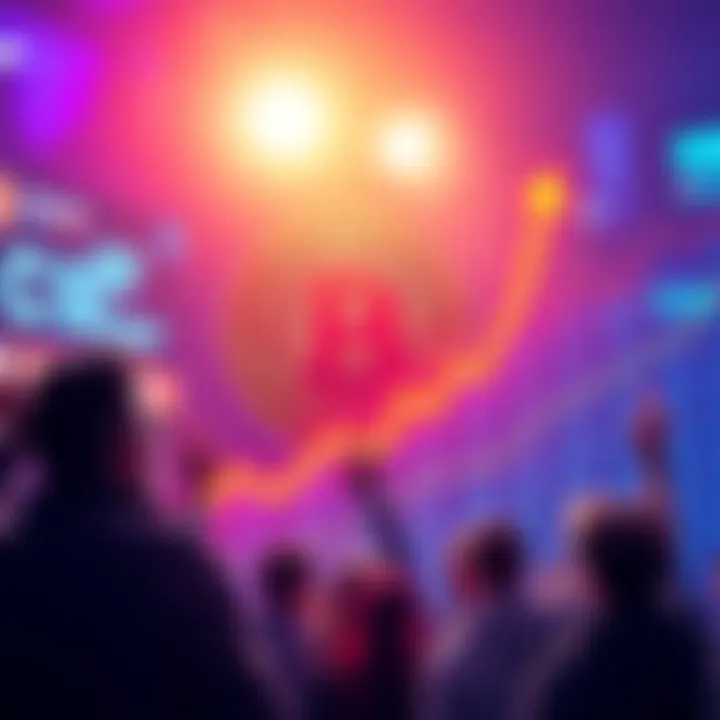 Graph showing the surge in Pi cryptocurrency value, with an upward trend and excited investors watching.