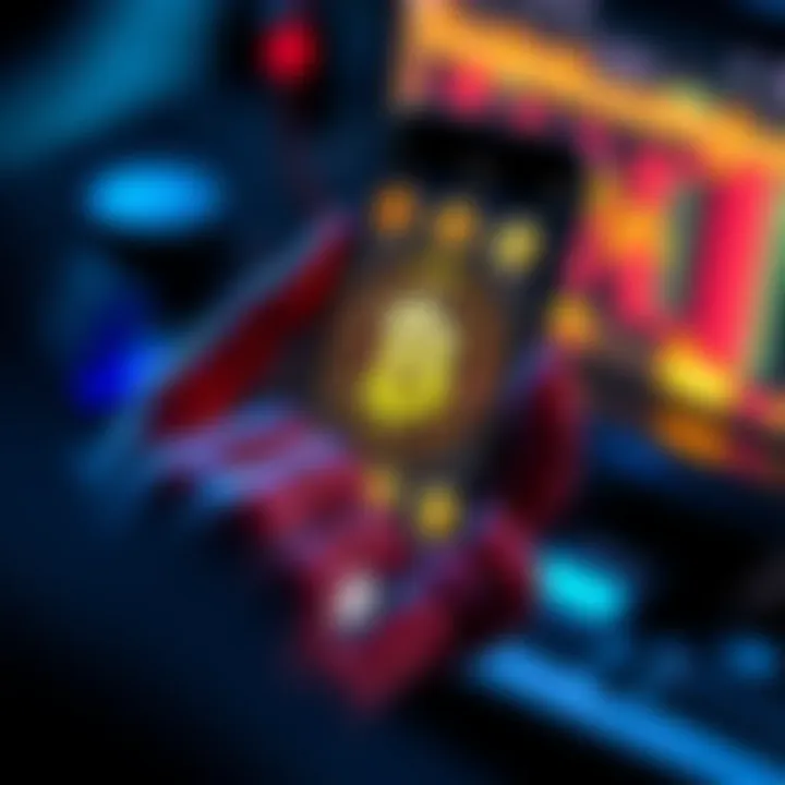 A person using a smartphone to mine Pi coins, showing the Pi app interface on the screen.