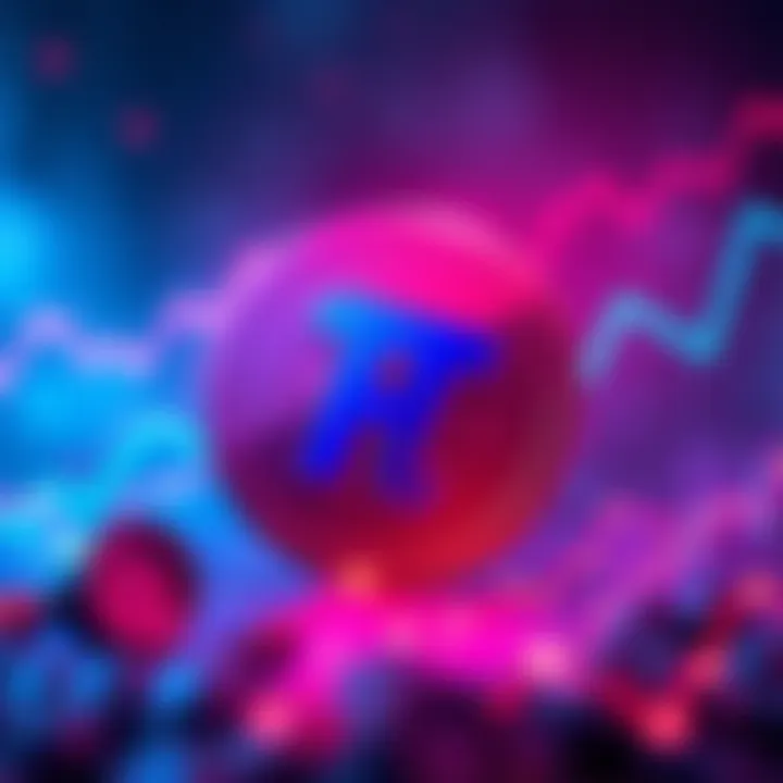 Illustration of Pi Network symbol with positive trends and growth graphs in the background