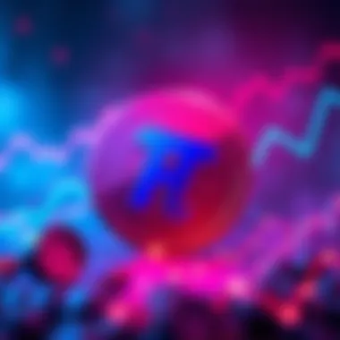 Pi Network gains value Illustration of Pi Network symbol with positive trends and growth graphs in the background