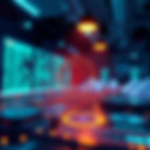 Visual representation of Pi Smart Contracts being developed with modern digital tools, showcasing a futuristic ecosystem.