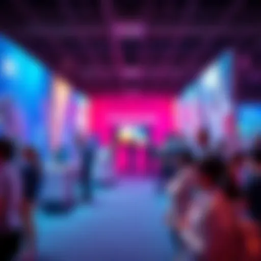 A lively event showcasing creators and innovators at Pi App Studio, featuring interactive displays and payment feature demonstrations.