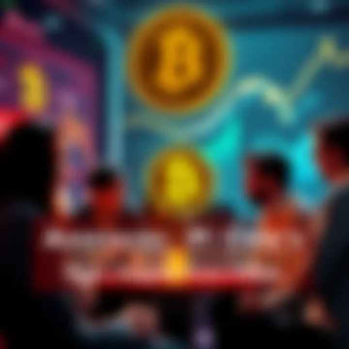 People discussing Pi Coin investment Group of people engaged in a discussion about Pi Coin's long-term investment potential
