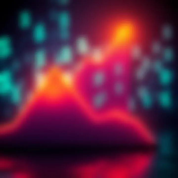 A graph showing an upward trend in cryptocurrency value, symbolizing Pi's potential price increase, with bright colors and dollar signs in the background.