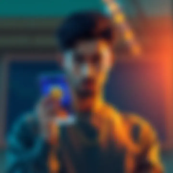 A person holding a smartphone displaying cryptocurrency values, contemplating whether to sell or hold their Pi investment, with a confused expression.