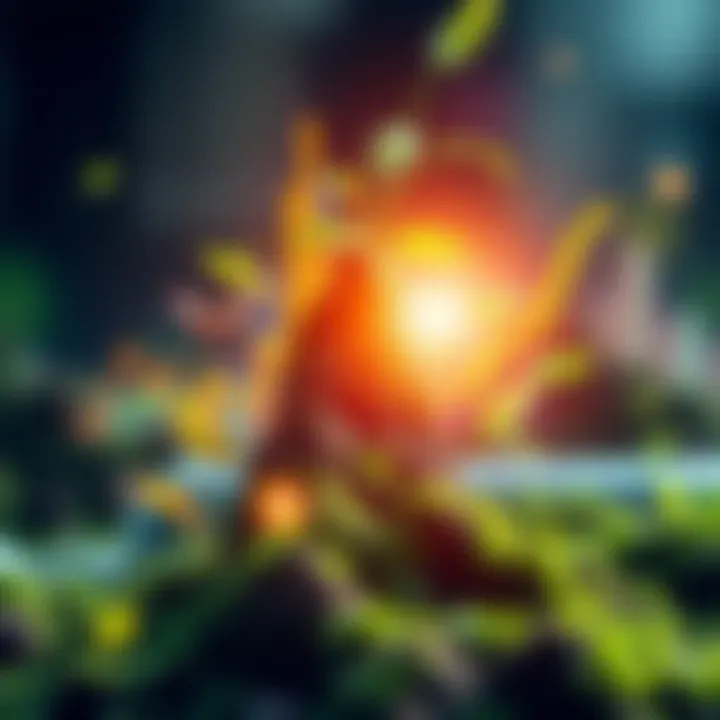 Innovative Financial Solutions A symbolic representation of pi loans and ecosystem growth, featuring intertwined graphs and nature elements.