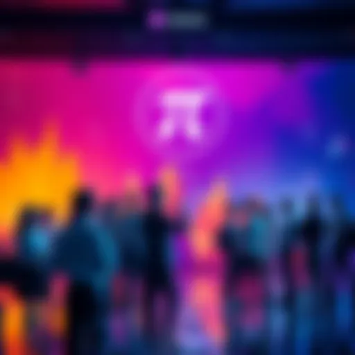 Pressure on Pi Network for Action People discussing the future of Pi Network with charts and graphs showing uncertainty and demand for action.