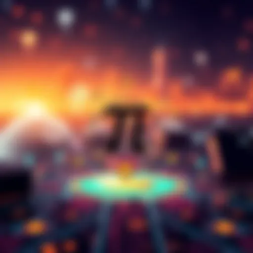 A graphic representation of the Pi Network's smart contract system with symbols of connectivity and technology, showcasing its new features for developers.