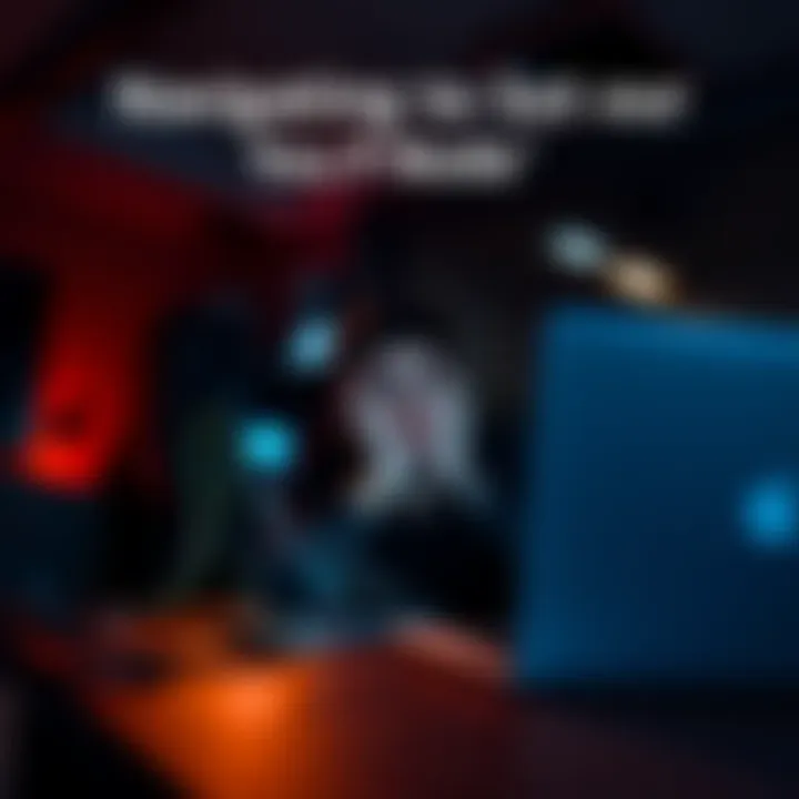 A frustrated user troubleshooting their Pi node setup shown with network cables and a laptop in a dimly lit room.