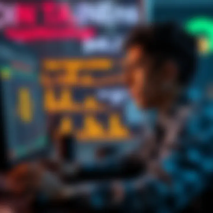 A user looking at a computer screen displaying non-KYC cryptocurrency exchanges for Pi Tokens in India, with a frustrated expression due to banking challenges.