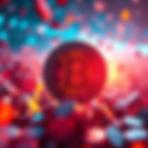 A visual representation of 7 billion Pi tokens being unlocked, showing tokens in vibrant colors being released into the digital space.