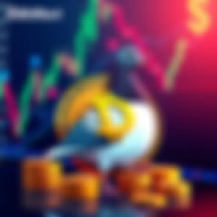 Pigeon Doctor Cryptocurrency Listing Illustration of a digital coin representing Pigeon Doctor with a background of a trading chart and USDT symbol