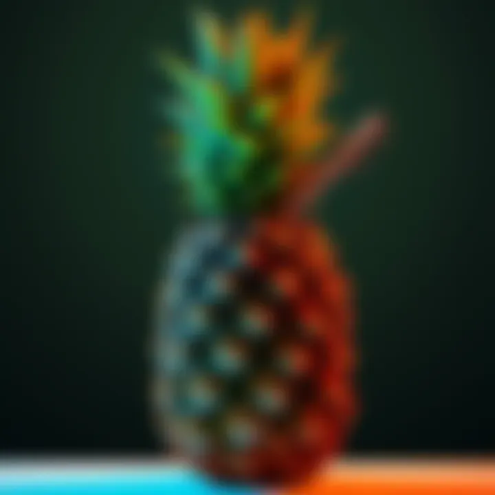 A playful illustration showing a pineapple with a pen, symbolizing the Pineapple Pen song phenomenon.