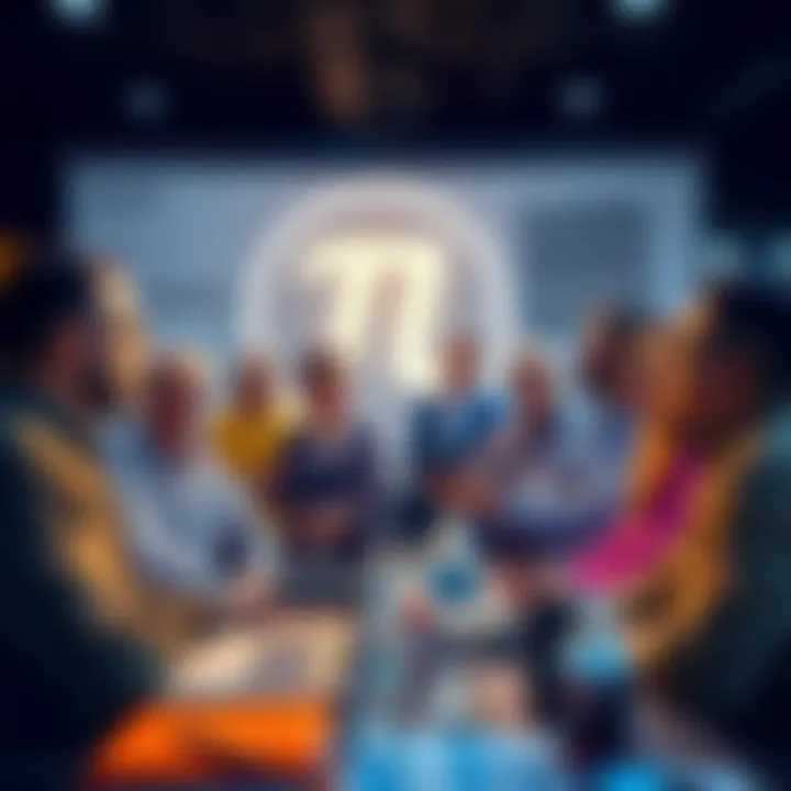 Group of pioneers sharing insights on the Pi project at a community event.