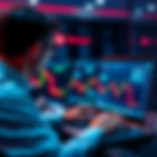 A person checking charts on a laptop while trading Pi Network coins on Pionex.us