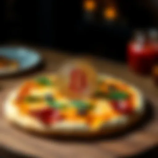 Pizza with Bitcoin symbol A pizza topped with a Bitcoin symbol, representing Bitcoin Pizza Day celebration.